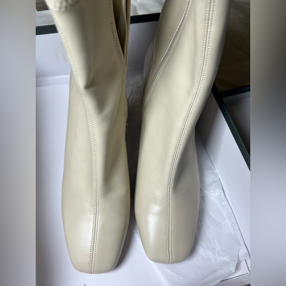 Silent D Carina Ankle Boots Ivory Oatmilk Napa Block Heel size EU 41 / US 10.5 - Picture 7 of 10